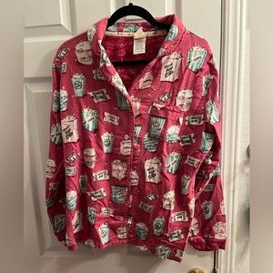 Ladies 2 Piece Pajama Set Button Up Front With Collar Size XL MUNKI MUNKI BRAND